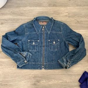 Express Vintage Zipper Denim Jacket